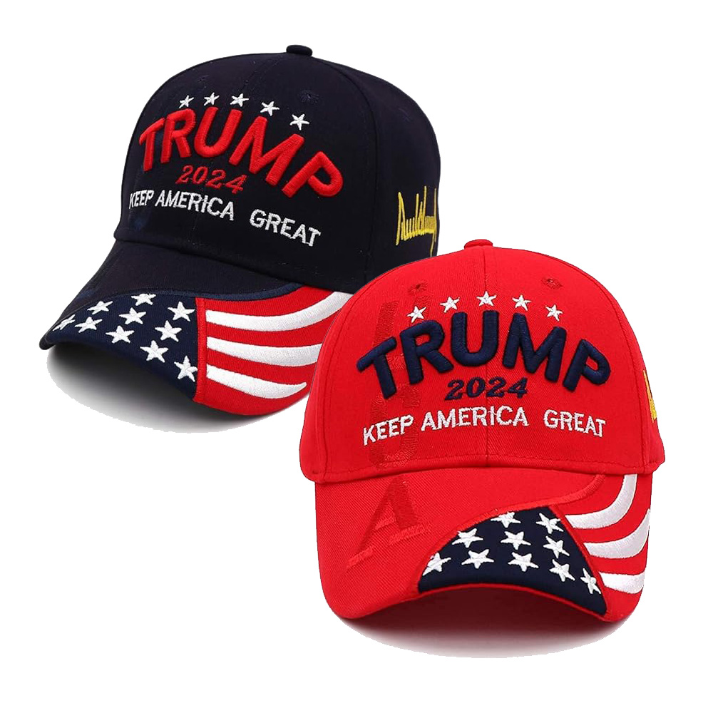 2pcs/Lot Trump 2024 Hat Donald Trump Hat Take America Back MAGA USA Embroidery Adjustable Baseball Cap